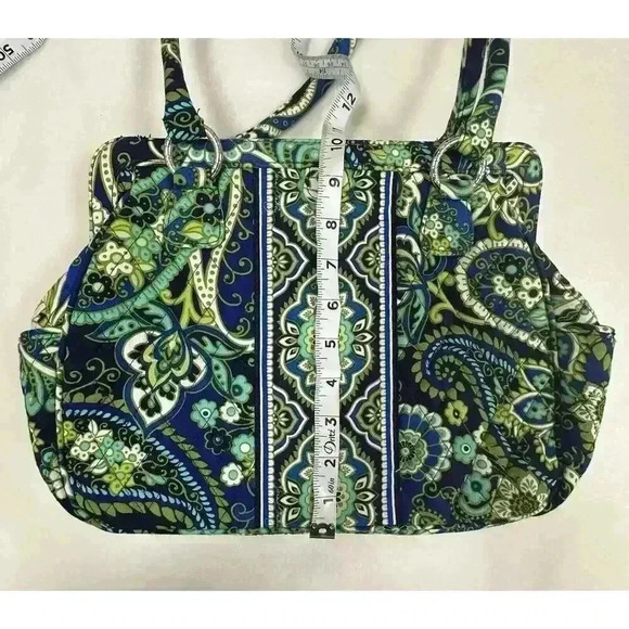 Vera Bradley Blue Rhapsody Green and Blue Paisley Frame Bag - Picture 9 of 9